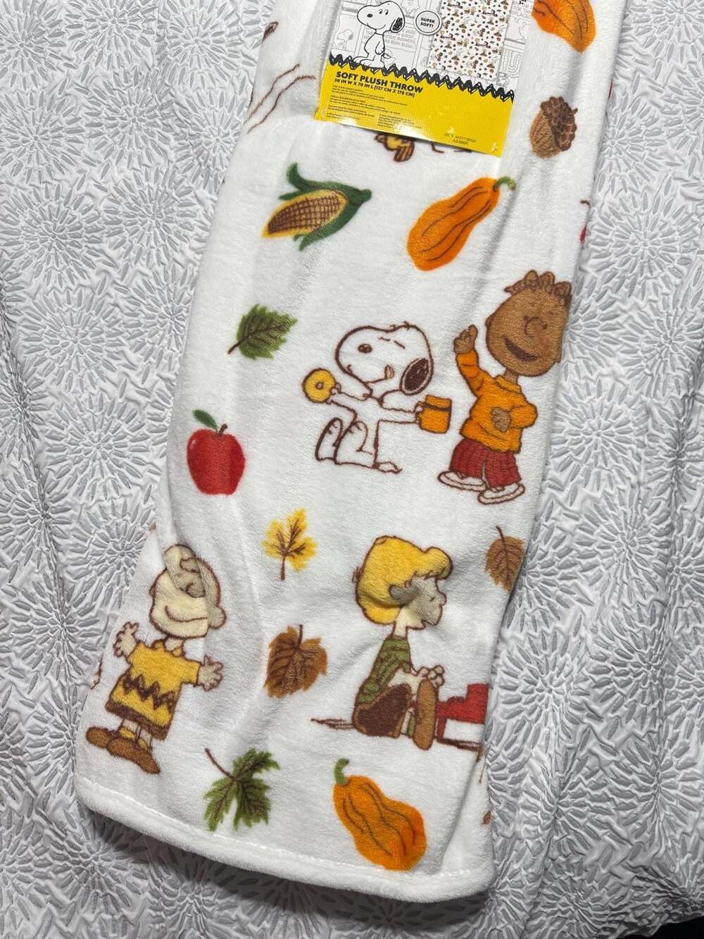 Peanuts Snoopy & Friends Fall Autumn Soft Plush Throw Blanket 50x70
